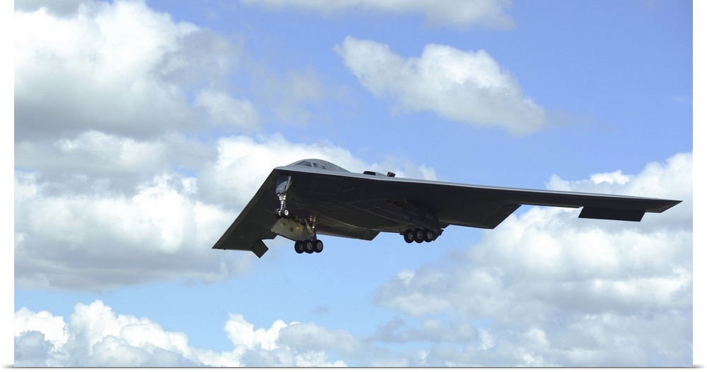 June 8, 2014 - A B-2 Spirit prepares to land on the runway at RAF Fairford, England. The B-2 Spirit is a multi-role bomber...