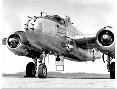 A B-25 Mitchell Bomber Parked At The McGhee Tyson Airport, Tennessee