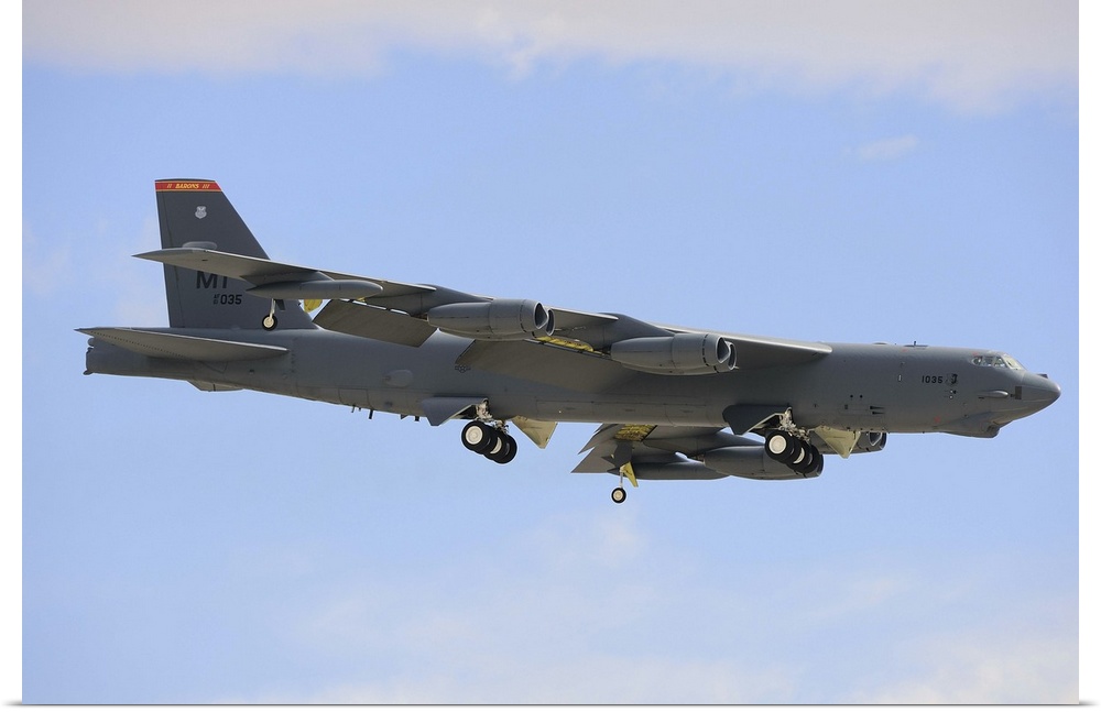 November 8, 2012 - A Boeing B-52H Stratofortress prepares for landing at Nellis Air Force Base, Nevada.