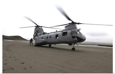 A CH-46 Sea Knight Helicopter Transports Marines To A Beach In Ancon, Peru