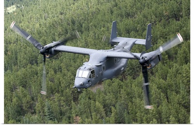 A CV-22 Osprey on a training mission over New Mexico