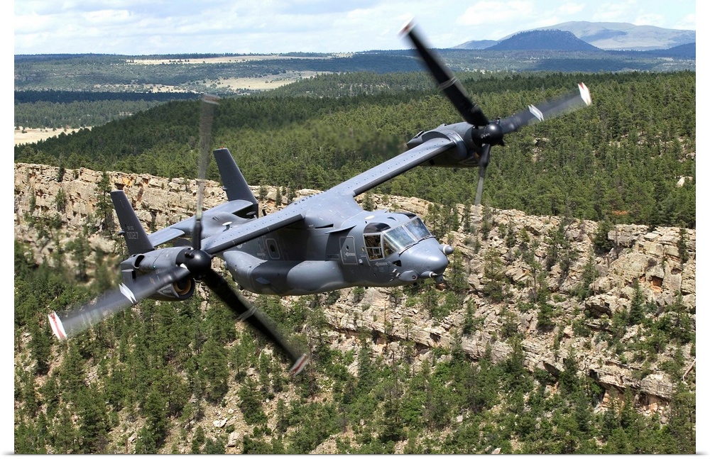 A CV-22 Osprey from the 71st Special Operations Squadron manuevers during a training mission out of Kirtland Air Force Bas...