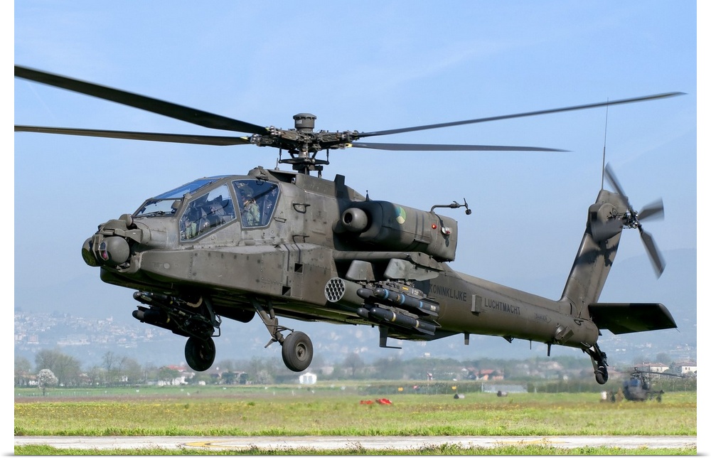 A Dutch AH-64 Apache deployed to Frosinone Air Base, Italy for training.