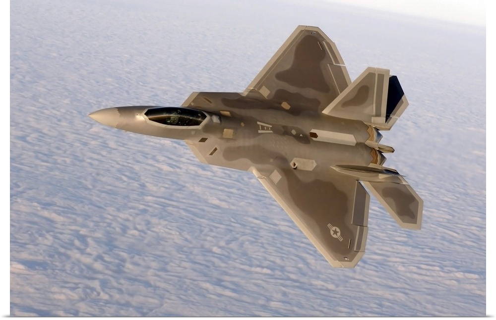 A F-22A Raptor aggressively banks.