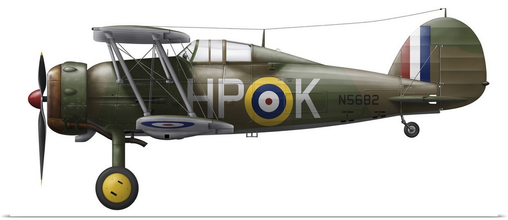 A Gloster Gladiator MkII of 247 Squadron which saw active duty during the Battle of Britian.