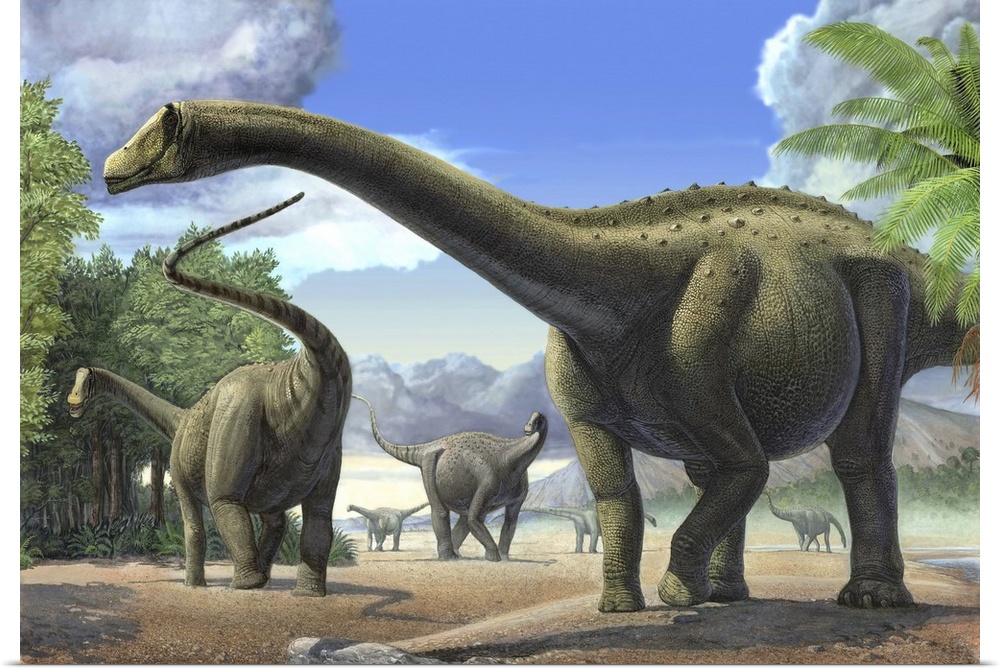 A group of Tapuiasaurus macedoi dinosaurs.