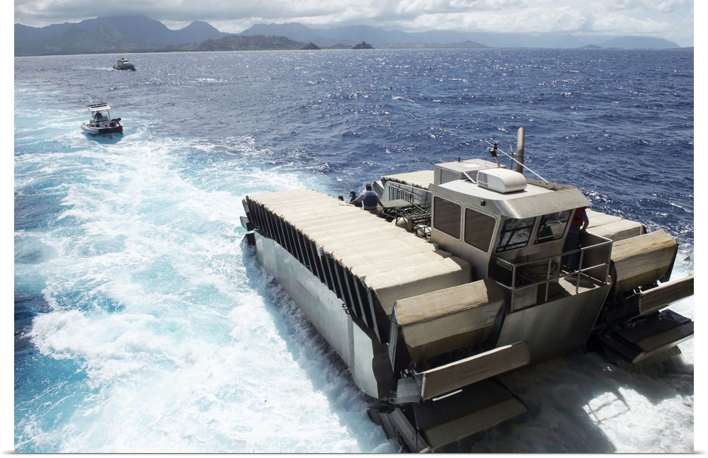 Pacific Ocean, July 11, 2014 - A half-scale ultra heavy-lift amphibious connector (UHAC), an amphibious connector prototyp...