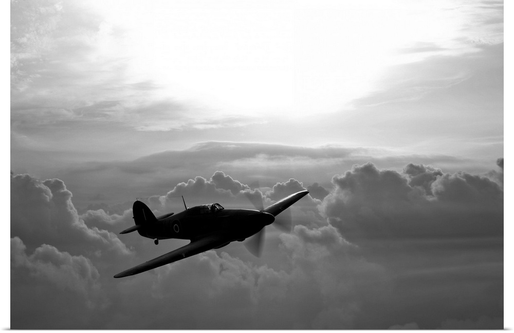 A Hawker Hurricane aircraft in flight.