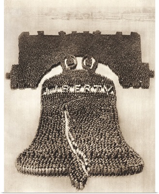 A Human Formation Of The Liberty Bell At Camp Dix, New Jersey, 1918, World War I