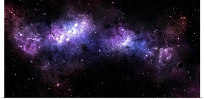 A massive nebula covers a huge region of space
