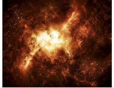 A nebula surrounded by stars