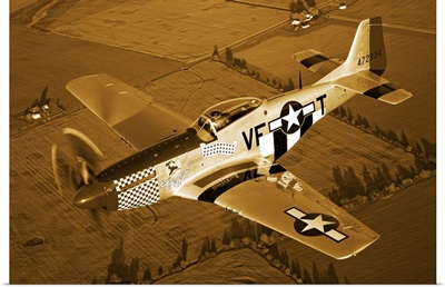 A North American P 51D Mustang in flight