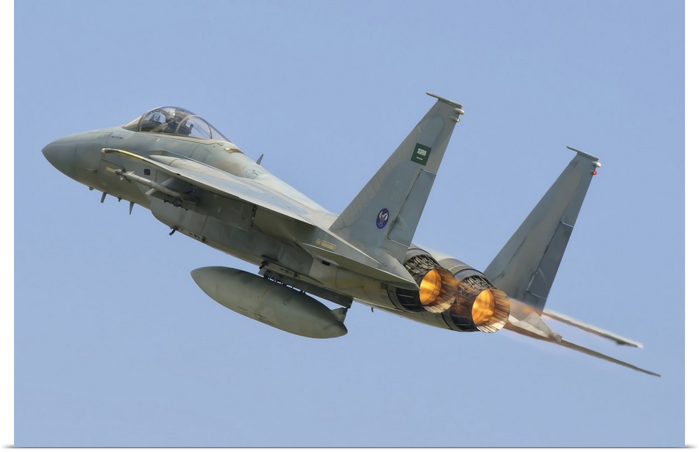 A Royal Saudi Air Force F-15C during Exercise Green Shield 2014 in France.