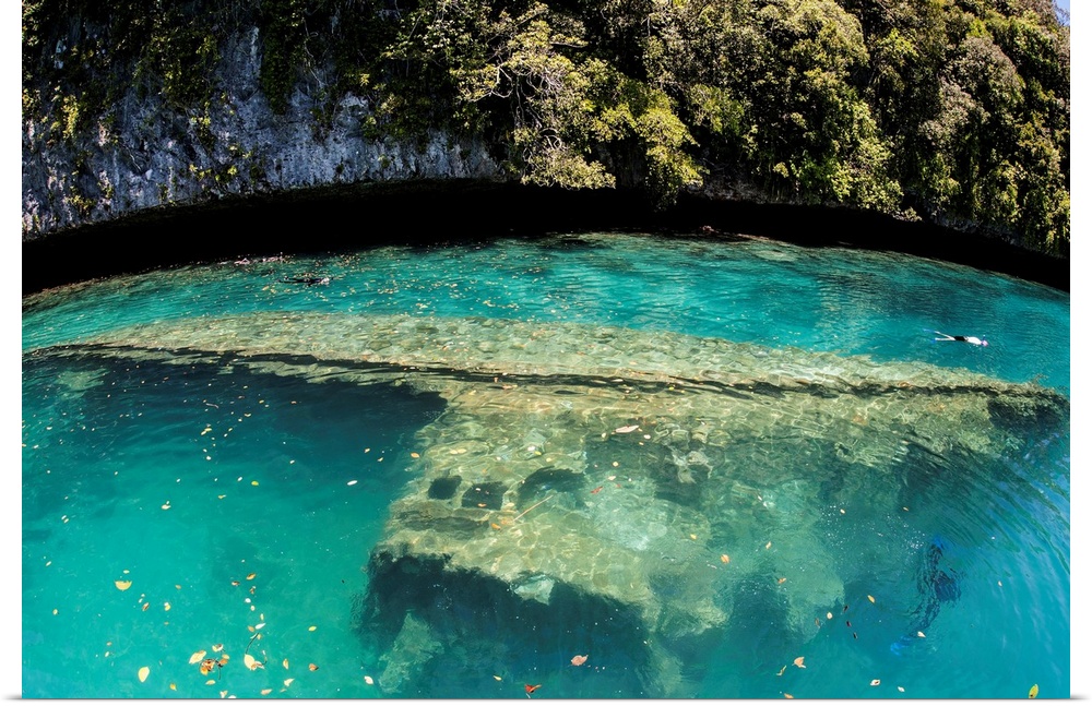 A shipwreck now serves as an artificial reef in Palau's inner lagoon.