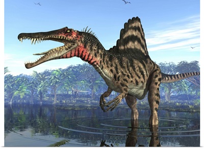 A Spinosaurus searches for its next meal