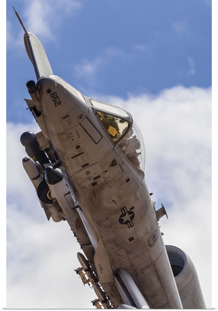 A U.S. Air Force A-10 Thunderbolt II turns tight over the range tower after a weapons pass on the Barry M. Goldwater Range...