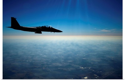 A U.S. Air Force F 15E Strike Eagle in flight over North Carolina