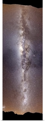 A vertical panorama showing the Milky Way