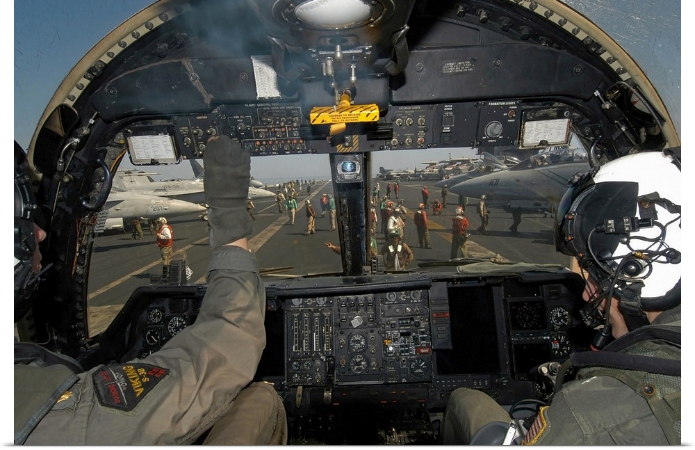 A view from the Tactical Coordinators position aboard a US Navy S3B Viking aircraft