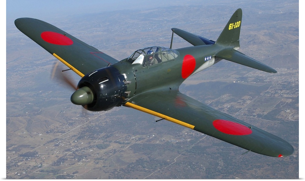 A6M Japaneese Zero flying over Chino, California.