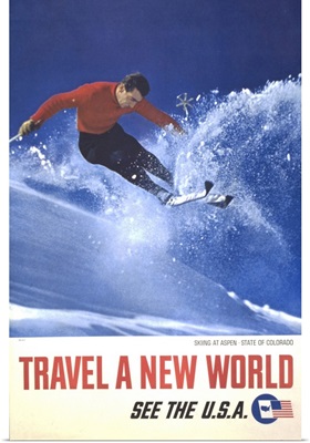 Advertisement Of Man Skiing At Aspen, Colorado, 1962