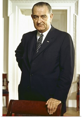 American History Photograph Of President Lyndon Johnson At The White House