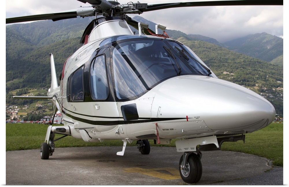 An AgustaWestland A109 Power Elite helicopter, Locarno, Switzerland.