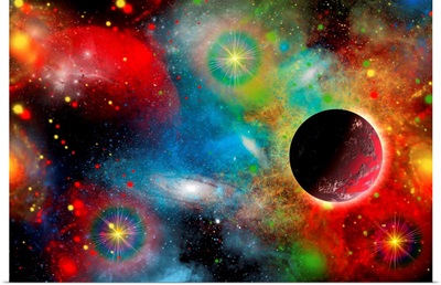 Artist's concept illustrating our beautiful cosmic universe