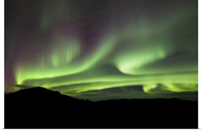 Aurora borealis over Gray Peak, Whitehorse, Yukon Canada