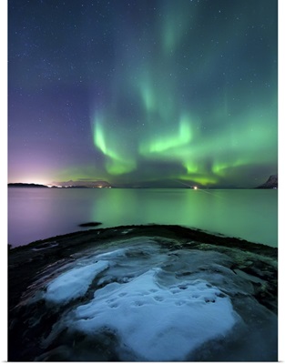 Aurora Borealis over Vagsfjorden outside of Harstad in Northern Norway