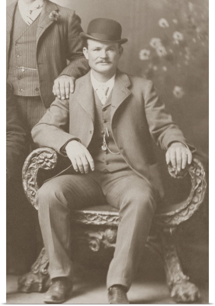 Vintage American history photo of Butch Cassidy in Fort Worth, Texas, 1900.
