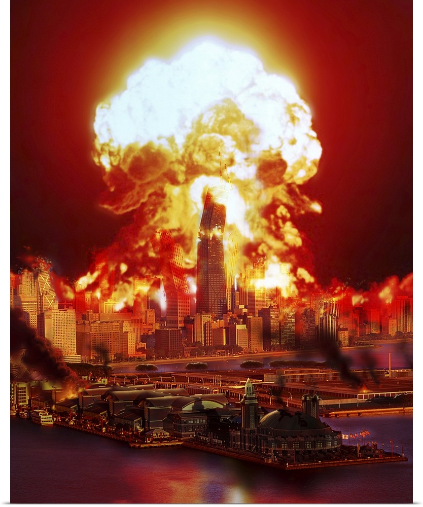 Chicago disintegrates as a nuclear explosion erupts in the middle of the city.