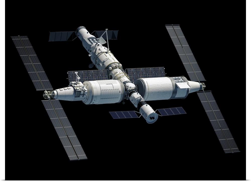 Chinese Space Station Tiangong 2022, complete view.