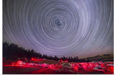Circumpolar star trails above the Table Mountain Star Party in Washington state