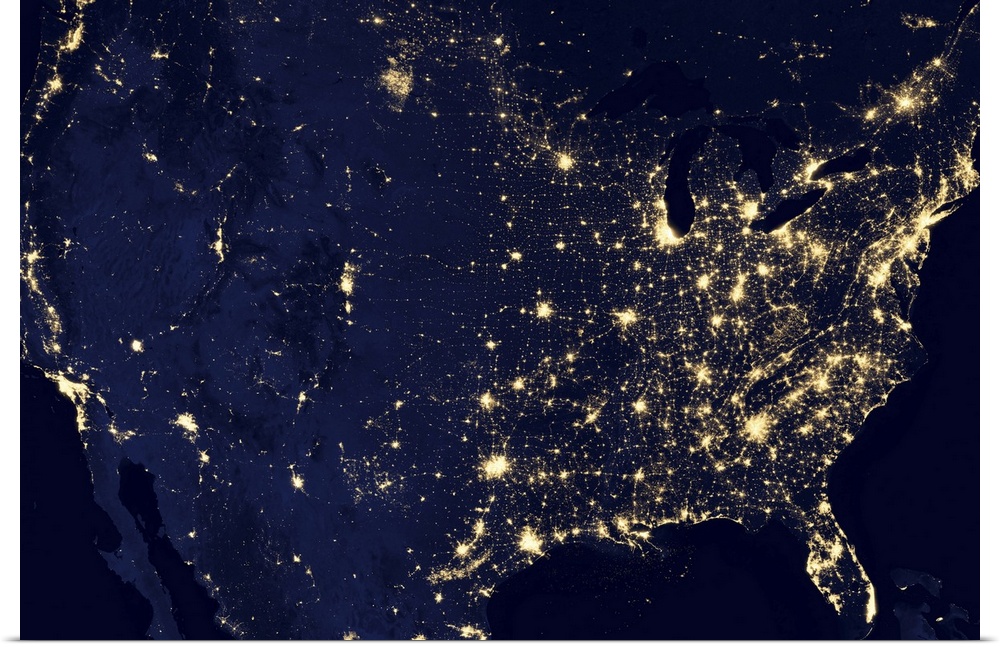 This image of the United States of America at night is a composite assembled from data acquired by the Suomi NPP satellite...