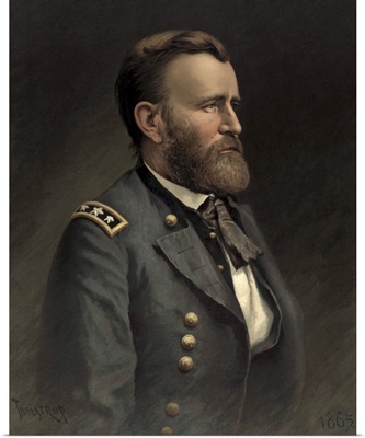 Civil war painting of General Ulysses S. Grant