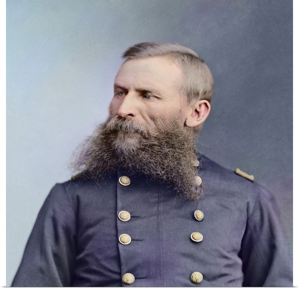 Civil War portrait of General George Crook. This image has been digitally colorized.