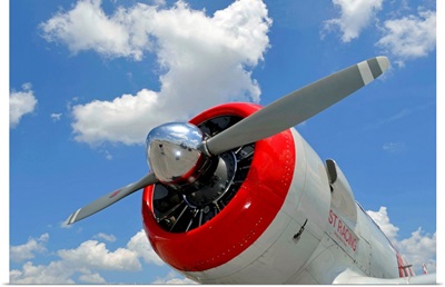 Close-up view of the propeller on a AT-6 Texan warbird