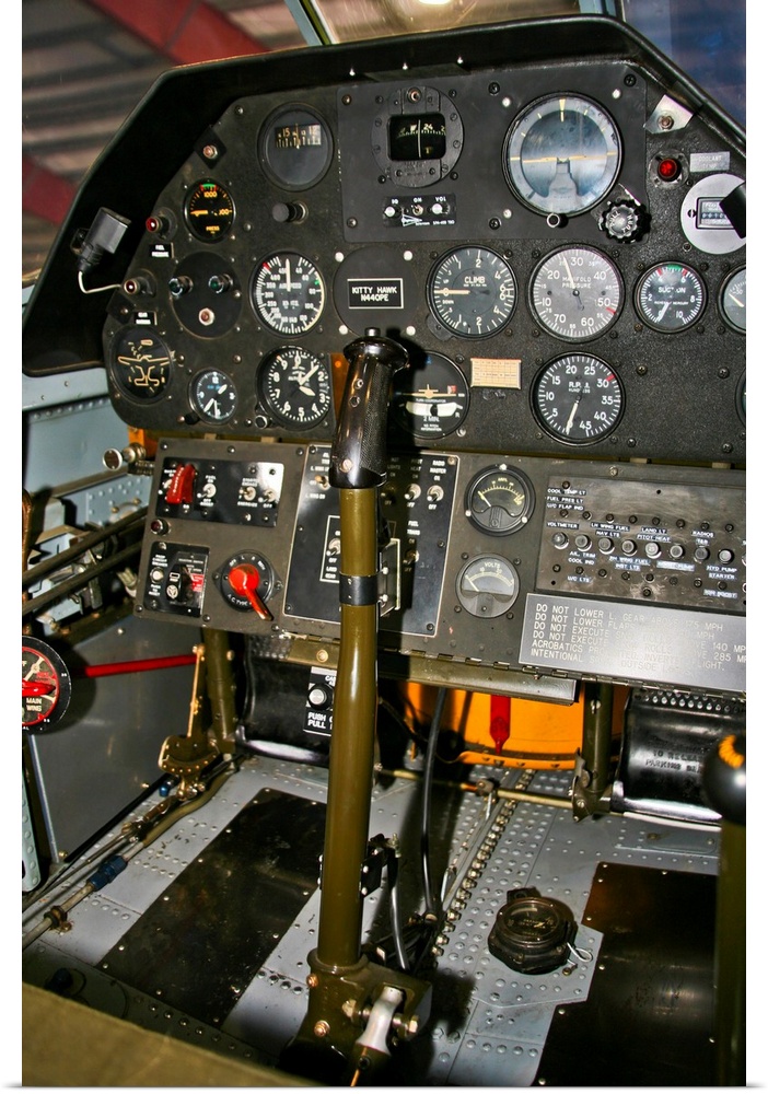 Cockpit of a P-40E Warhawk.