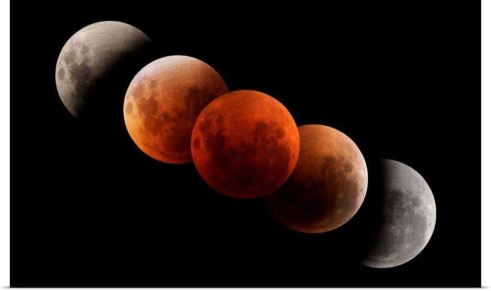Composite image of lunar eclipse.