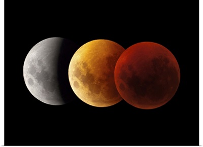 Composite image of lunar eclipse, Victoria, Australia