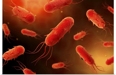 Conceptual image of flagellate bacterium