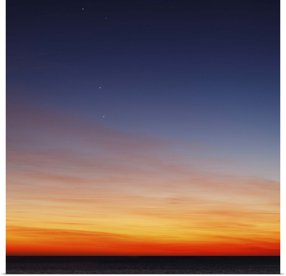 Conjunction of Venus, Mercury, Jupiter and Mars, from top to bottom, as seen from Buenos Aires, Argentina.