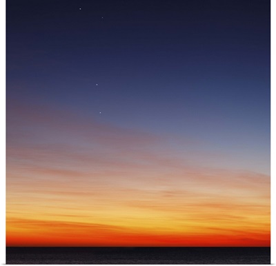 Conjunction of Venus, Mercury, Jupiter and Mars at dawn