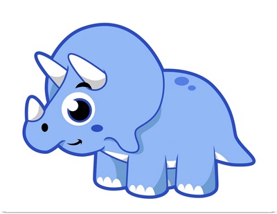Cute illustration of a Triceratops dinosaur