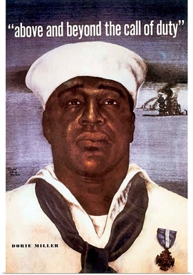 Digitally restored vector image of Doris Dorie Miller, a cook in the U.S. Navy