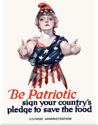 Digitally restored vector war propaganda poster. Be Patriotic