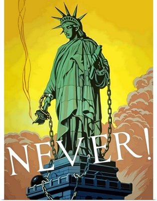 Digitally restored vector war propaganda poster. Never!