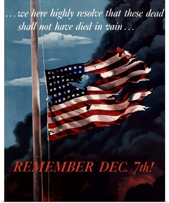 Digitally restored vector war propaganda poster. Remember December 7th!