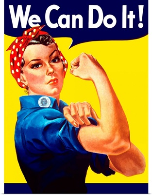 Digitally restored vector war propaganda poster. Rosie The Riveter vintage war poster